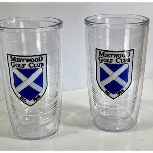 Tervis Tumblers Insulated ~ 16 Oz ~ Pair ~ Mistwood Golf Club Embroidered Patch